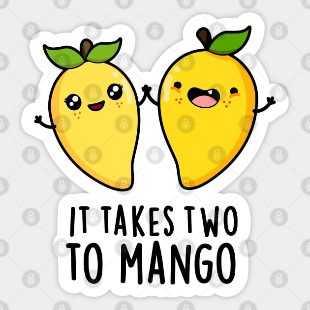 It Takes Two To Mango Cute Dancing Fruit Pun Sticker by punnybone